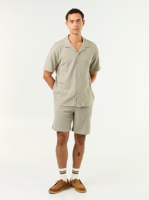 Camicia a maniche corte in tessuto goffrato - Kiabi