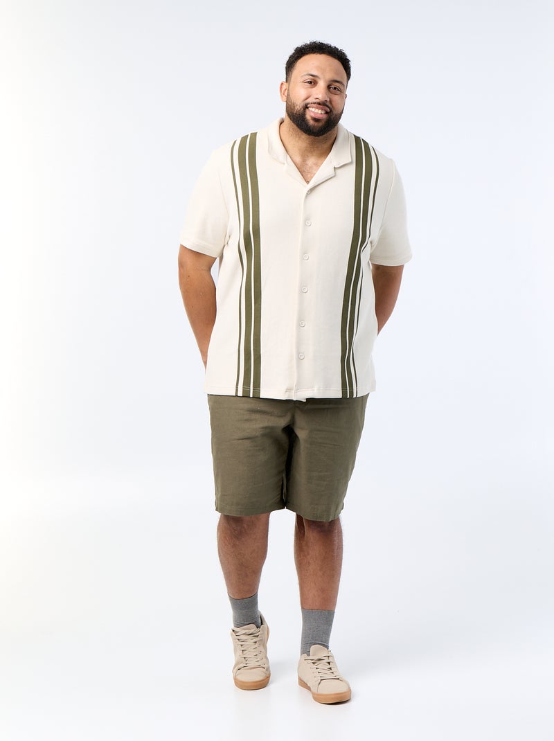 Camicia a maniche corte Kaki - Kiabi