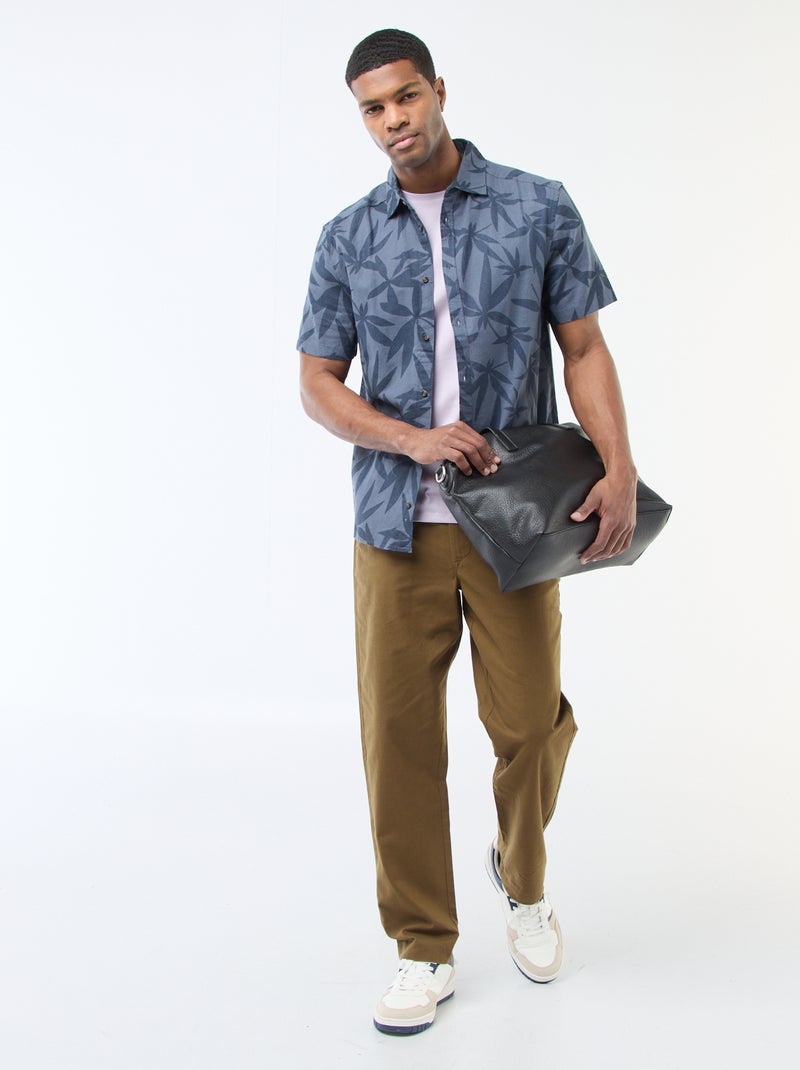 Camicia a maniche corte leggera con fantasia Blu - Kiabi