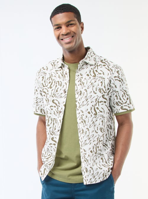 Camicia a maniche corte leggera con motivo - Kiabi