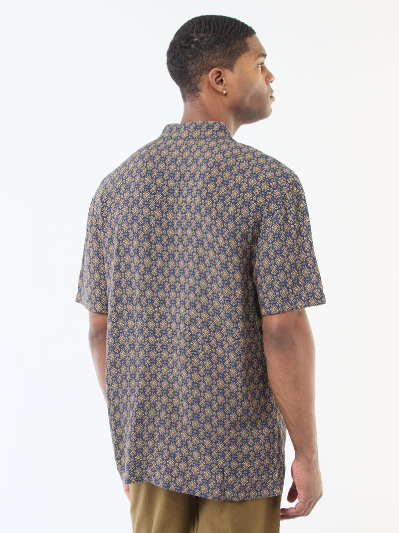 Camicia a maniche corte leggera con motivo Blu - Kiabi