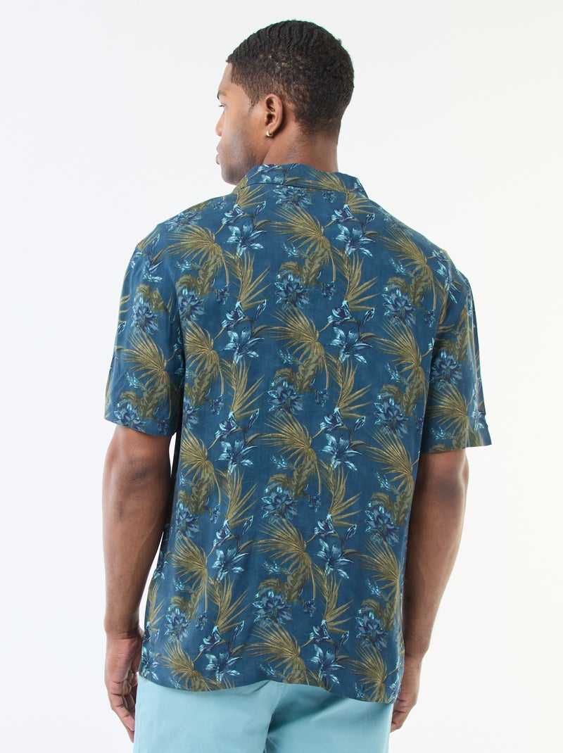 Camicia a maniche corte leggera con motivo Blu - Kiabi