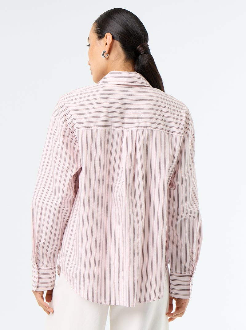 Camicia a maniche lunghe a righe Rosa - Kiabi