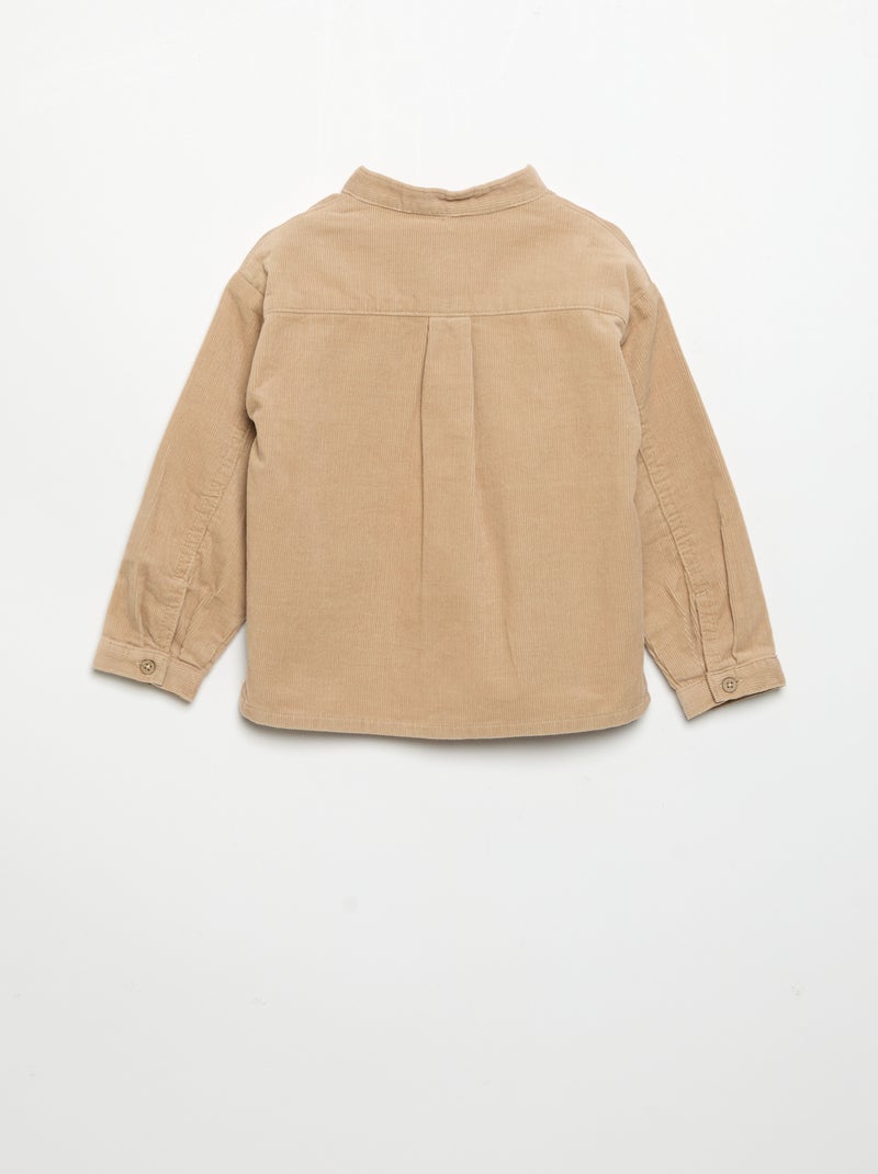 Camicia a maniche lunghe in velluto a coste Beige - Kiabi