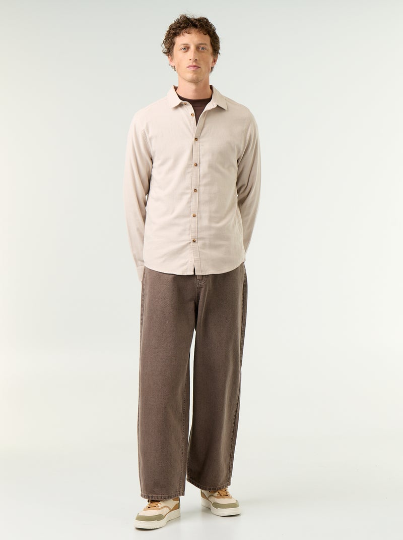 Camicia a quadri Beige - Kiabi