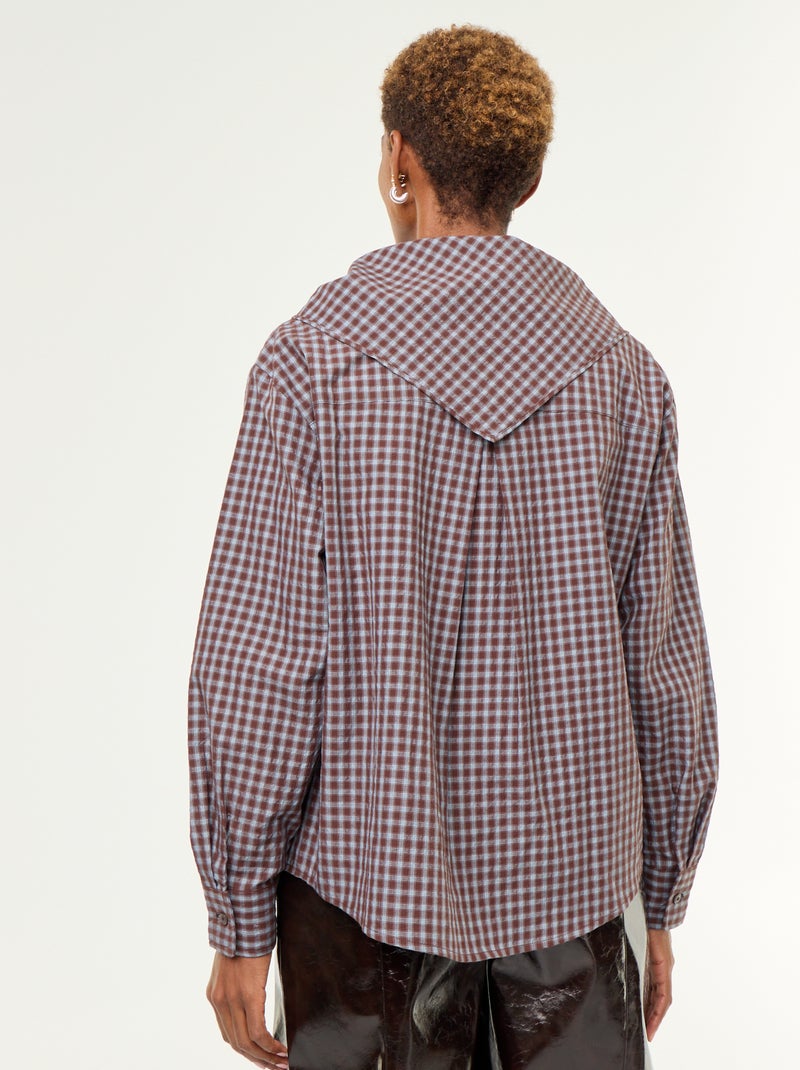 Camicia a quadri con foulard Blu - Kiabi