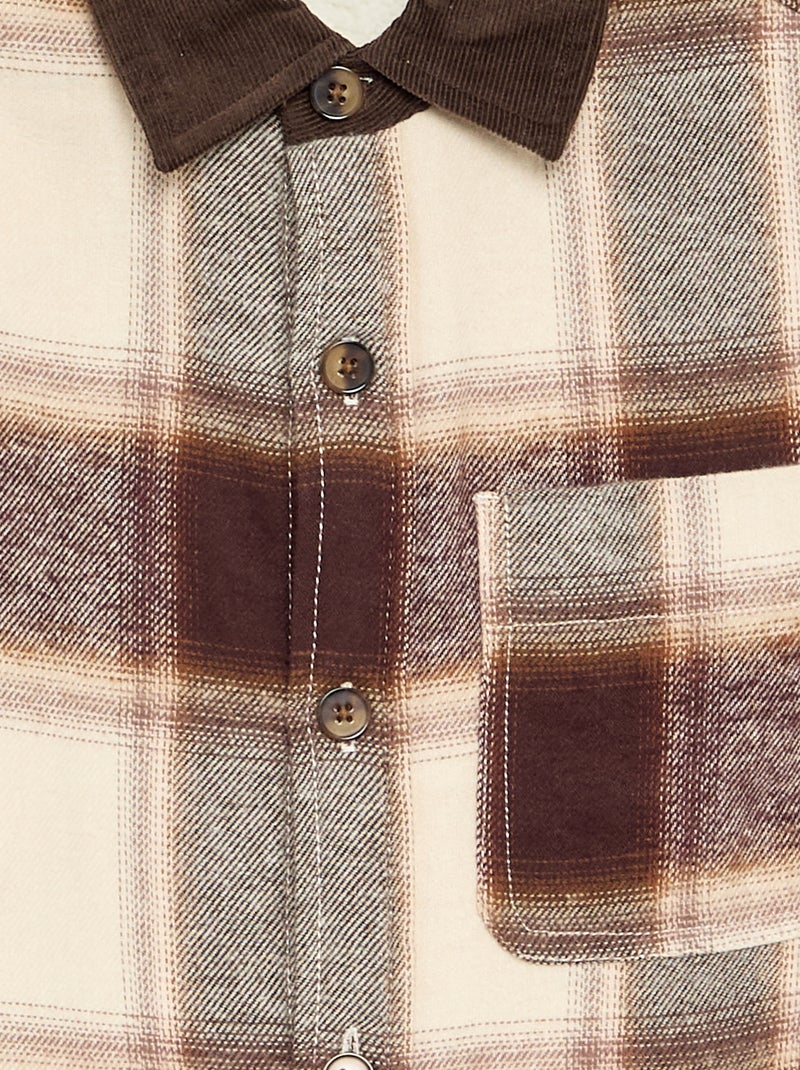 Camicia a quadri foderata Marrone - Kiabi