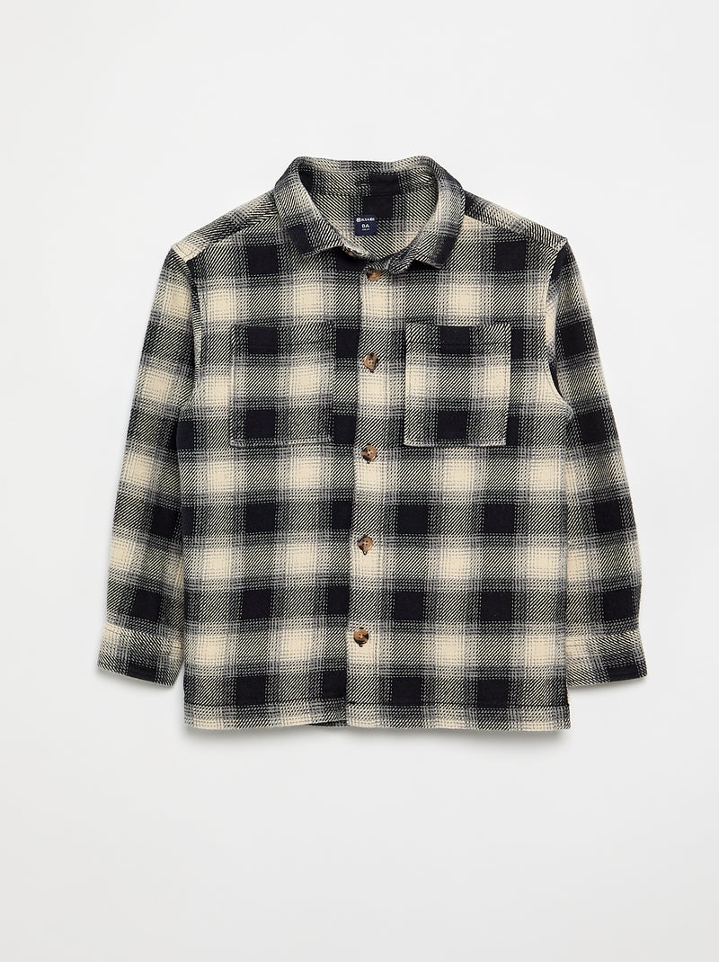 Camicia a quadri in flanella con cappuccio Bianco - Kiabi