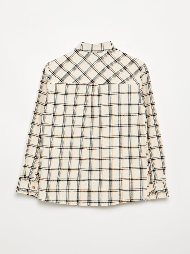 Camicia a quadri in flanella Grigio - Kiabi