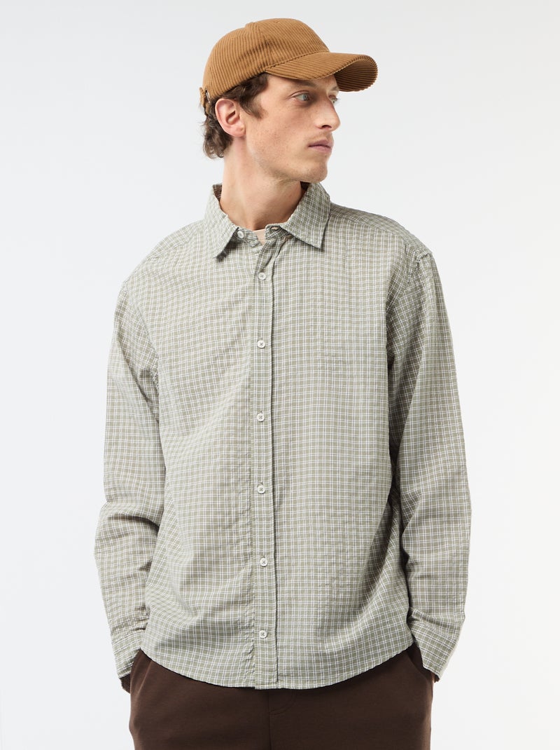 Camicia a quadri Kaki - Kiabi