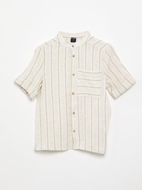Camicia a righe a maniche corte - Kiabi Camicia a righe a maniche corte - Kiabi