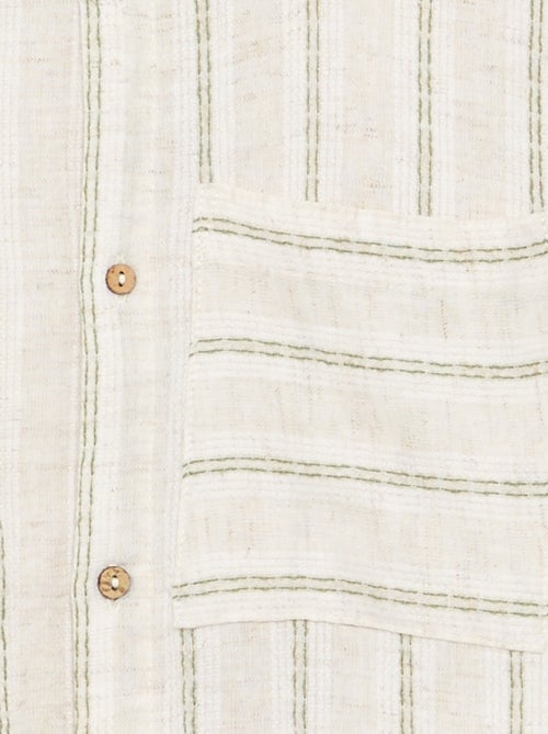 Camicia a righe a maniche corte - Kiabi Camicia a righe a maniche corte - Kiabi