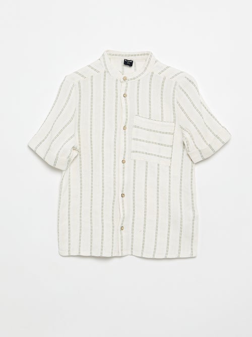 Camicia a righe a maniche corte - Kiabi Camicia a righe a maniche corte - Kiabi