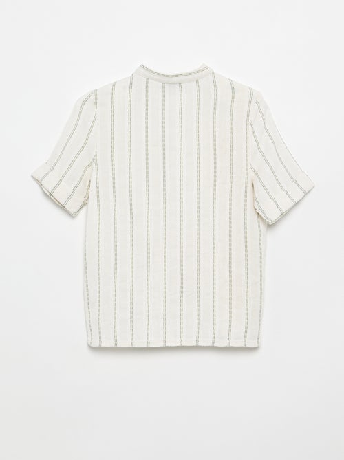 Camicia a righe a maniche corte - Kiabi Camicia a righe a maniche corte - Kiabi