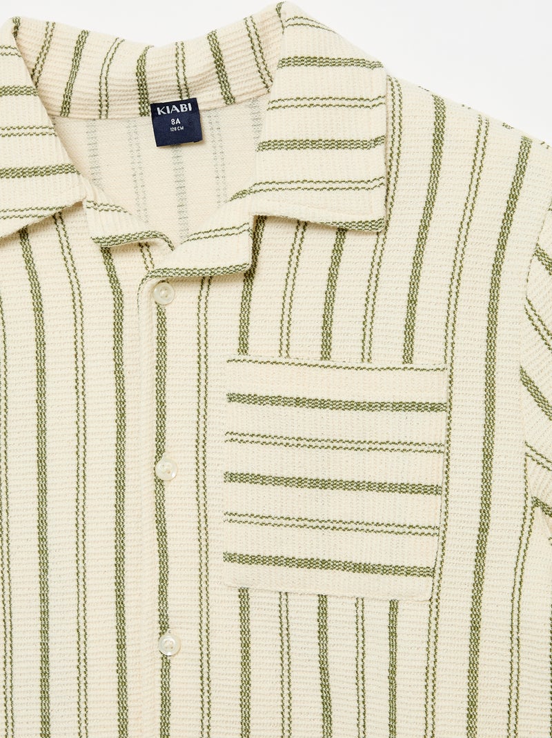Camicia a righe Beige - Kiabi