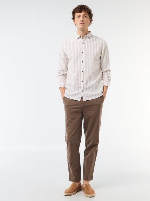 Camicia a righe in lino e cotone - Kiabi