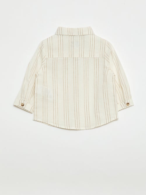 Camicia a righe in lino e cotone - Kiabi