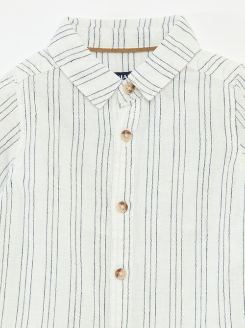 Camicia a righe in lino e cotone - Kiabi