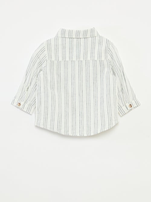 Camicia a righe in lino e cotone - Kiabi