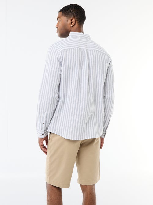 Camicia a righe in lino e cotone - Kiabi