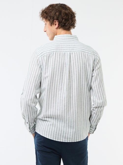 Camicia a righe in lino e cotone - Kiabi