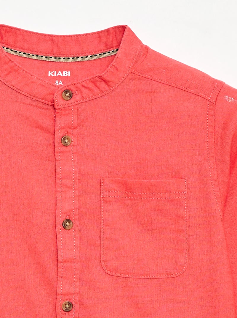 Camicia a righe in misto lino Arancione - Kiabi