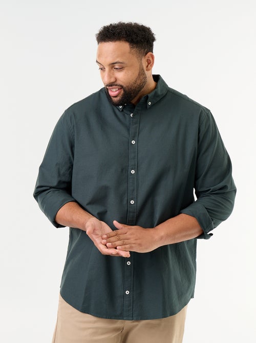 Camicia a tinta unita a maniche lunghe - Kiabi