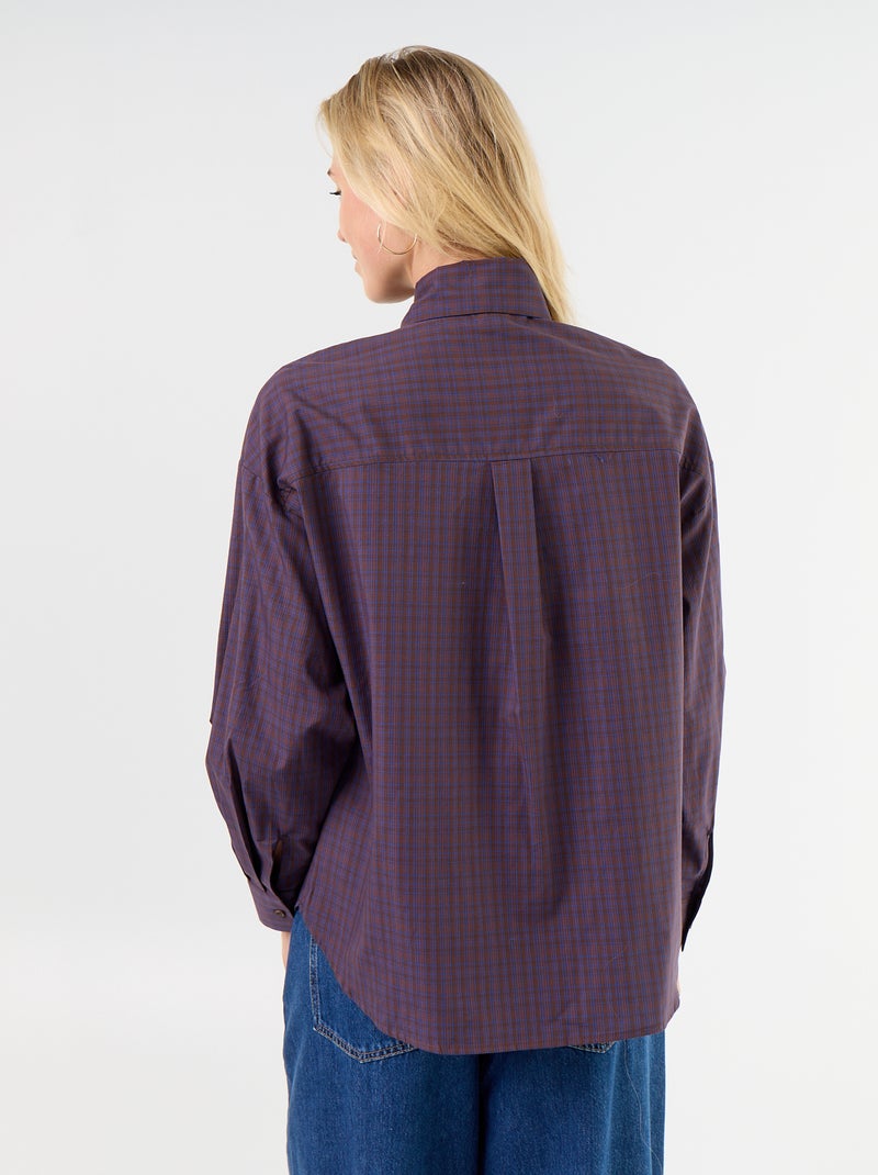 Camicia ampia a maniche lunghe e collo lavallière Marrone - Kiabi