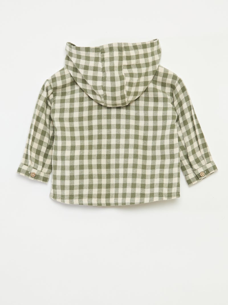 Camicia con cappuccio e tasca a marsupio Kaki - Kiabi