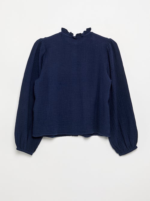 Camicia con collo a volant e ricami - Kiabi Camicia con collo a volant e ricami - Kiabi