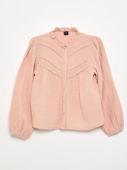 Camicia con collo a volant e ricami - Kiabi Camicia con collo a volant e ricami - Kiabi