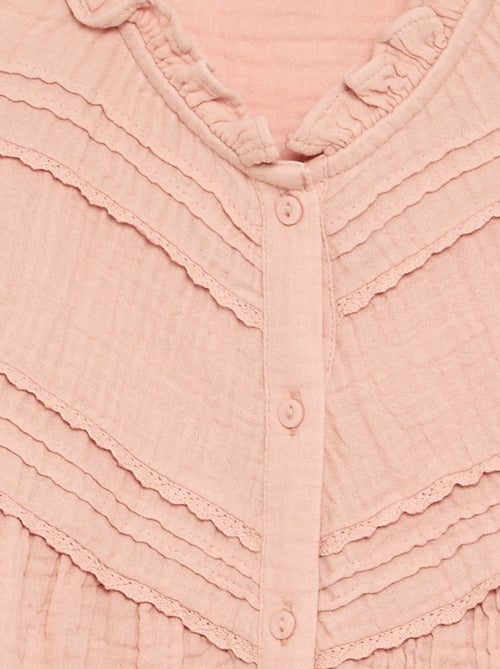 Camicia con collo a volant e ricami - Kiabi Camicia con collo a volant e ricami - Kiabi