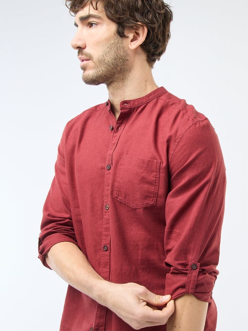 Camicia con collo alla coreana e lino - Kiabi