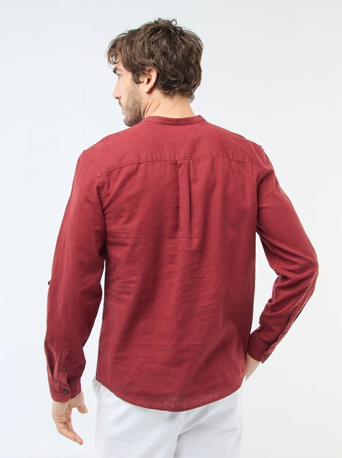 Camicia con collo alla coreana e lino - Kiabi
