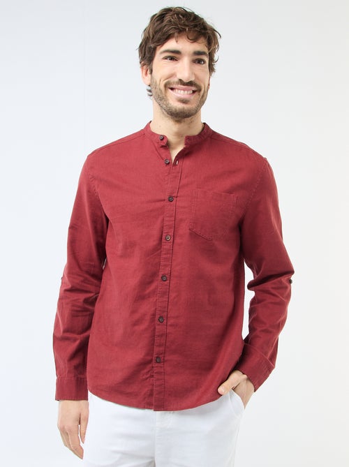 Camicia con collo alla coreana e lino - Kiabi