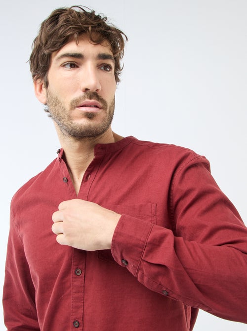 Camicia con collo alla coreana e lino - Kiabi