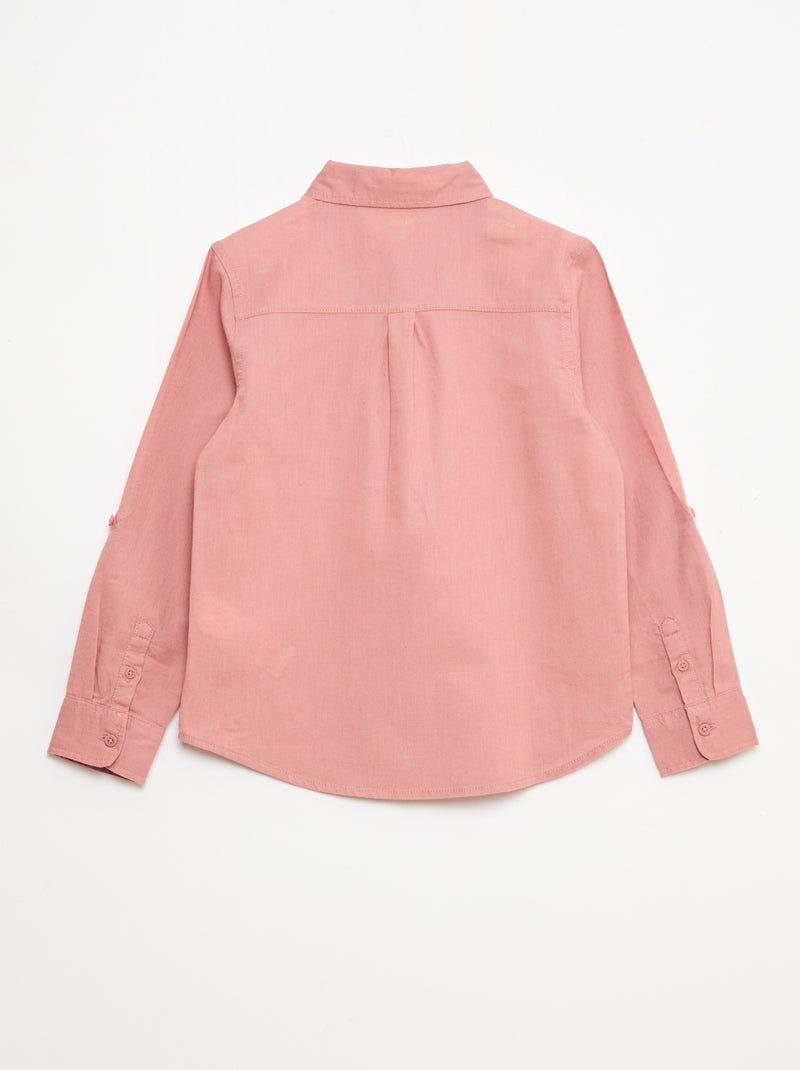 Camicia con taschino e maniche risvoltabili Rosa - Kiabi