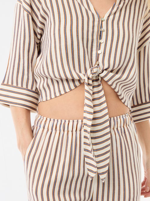 Camicia corta oversize annodata - Kiabi