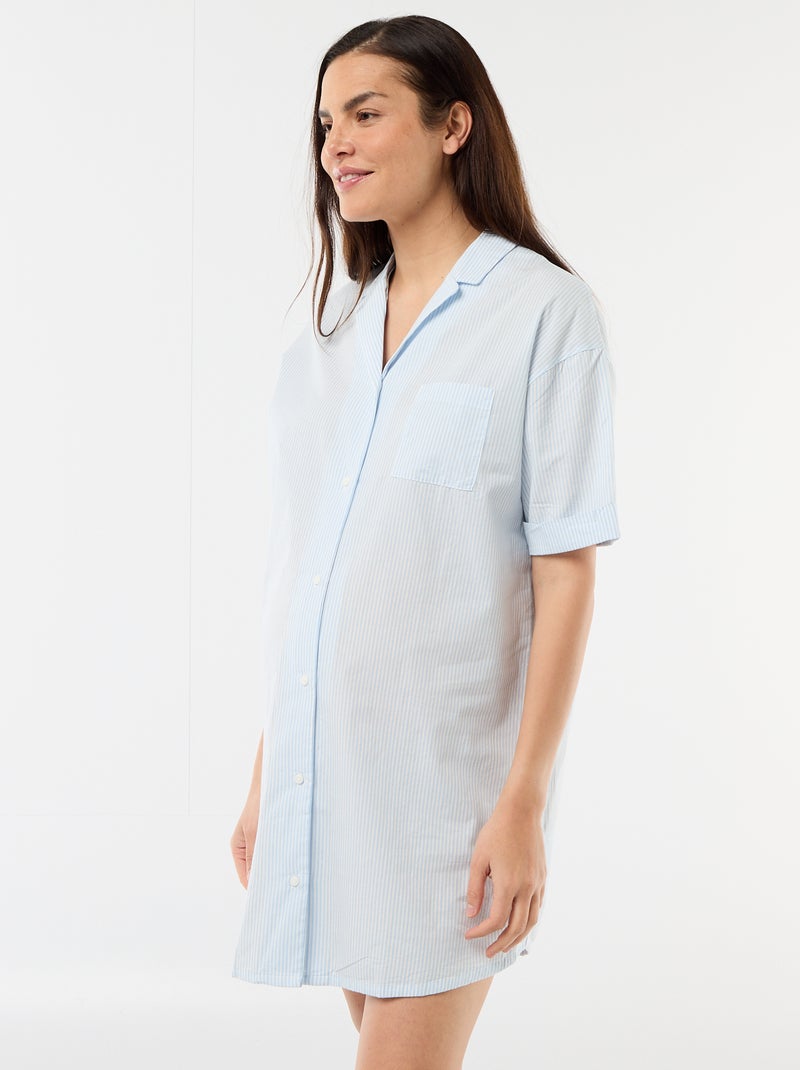 Camicia da notte premaman abbottonata Blu - Kiabi