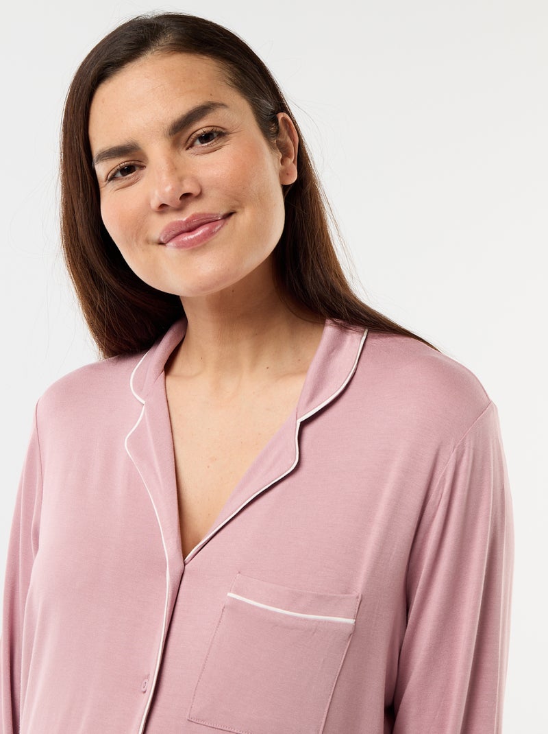 Camicia da notte premaman tinta unita Rosa - Kiabi