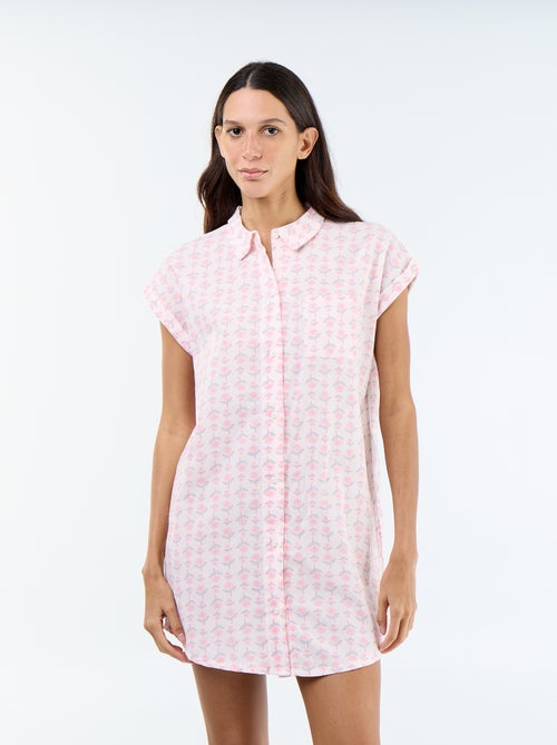 Camicia da notte stampata in voile di cotone - Kiabi