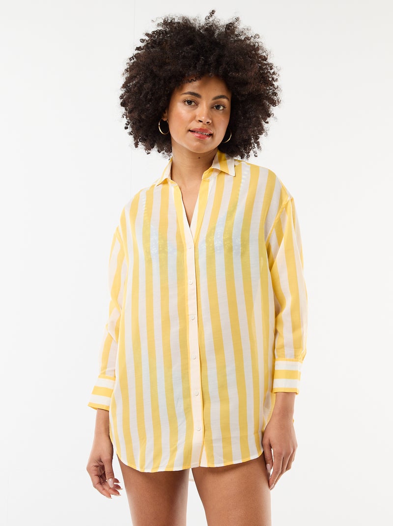 Camicia da spiaggia fluida stampata Giallo - Kiabi