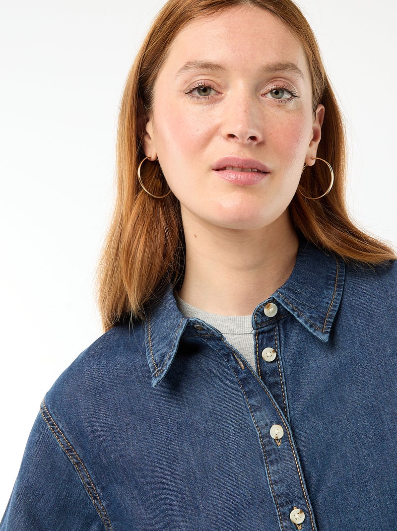 Camicia di jeans con maniche a 3/4 Blu - Kiabi