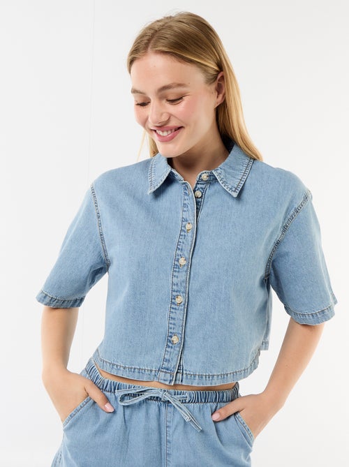 Camicia di jeans con maniche a 3/4 - Kiabi Camicia di jeans con maniche a 3/4 - Kiabi