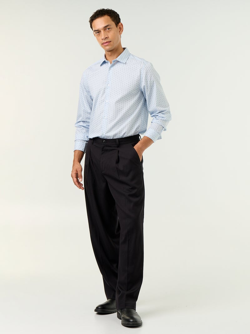 Camicia dritta/regular a pois Blu - Kiabi
