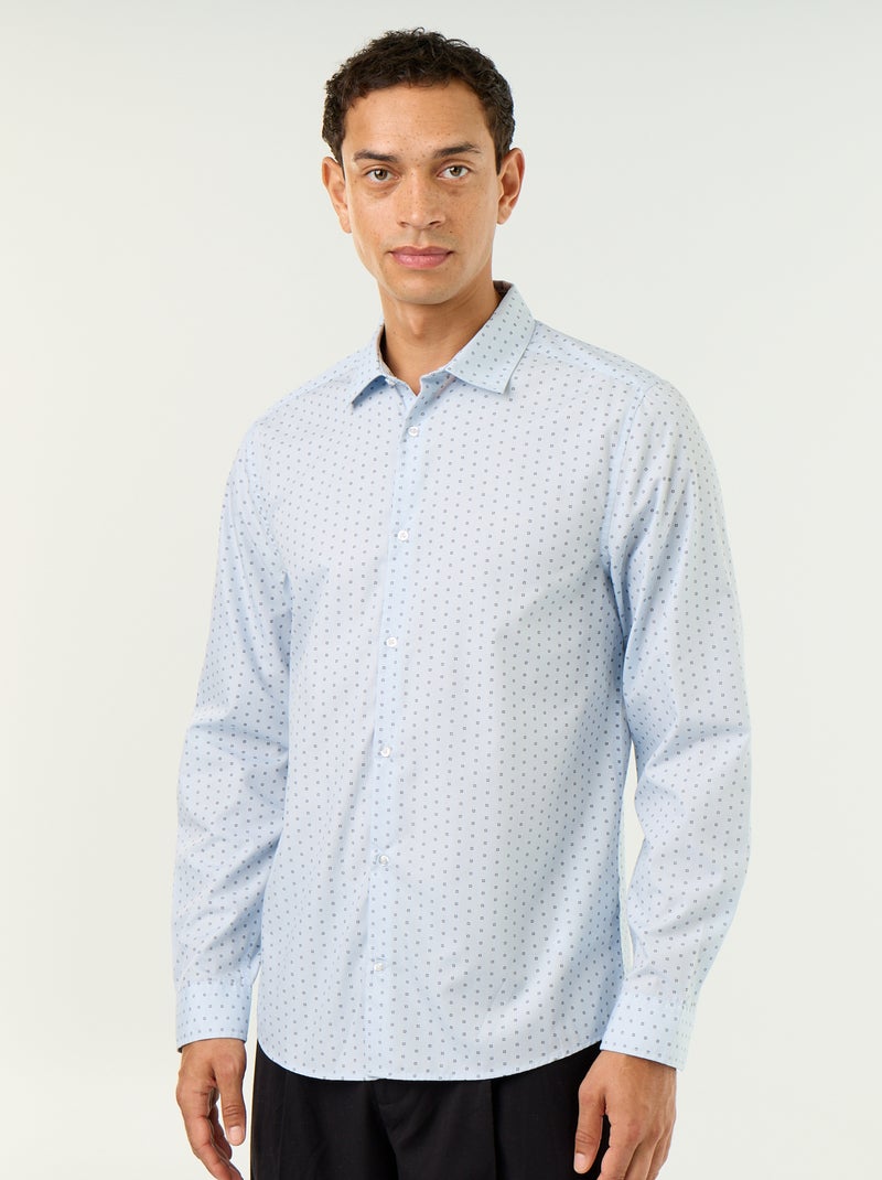 Camicia dritta/regular a pois Blu - Kiabi