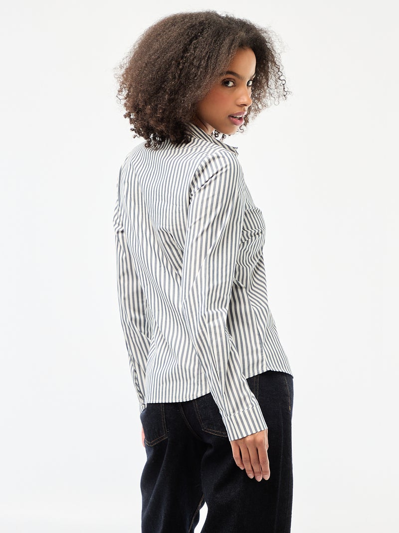 Camicia effetto fit collo italiano Blu - Kiabi