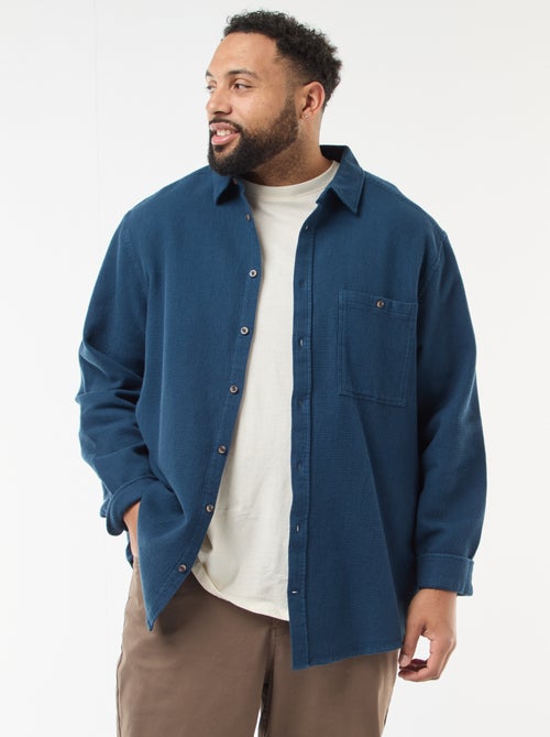 Camicia effetto goffrato tinta unita - Kiabi Camicia effetto goffrato tinta unita - Kiabi