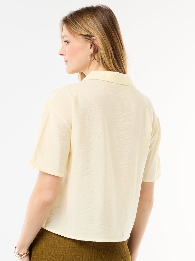 Camicia fluida a maniche corte Giallo - Kiabi