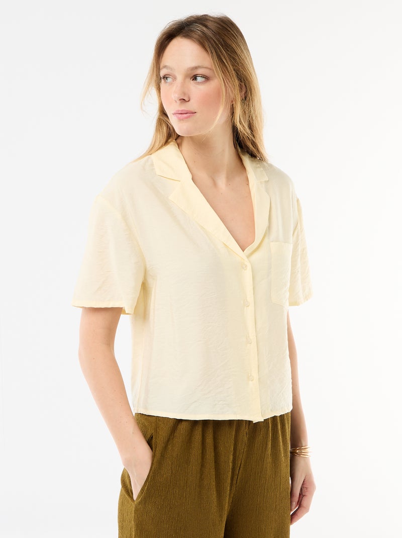 Camicia fluida a maniche corte Giallo - Kiabi
